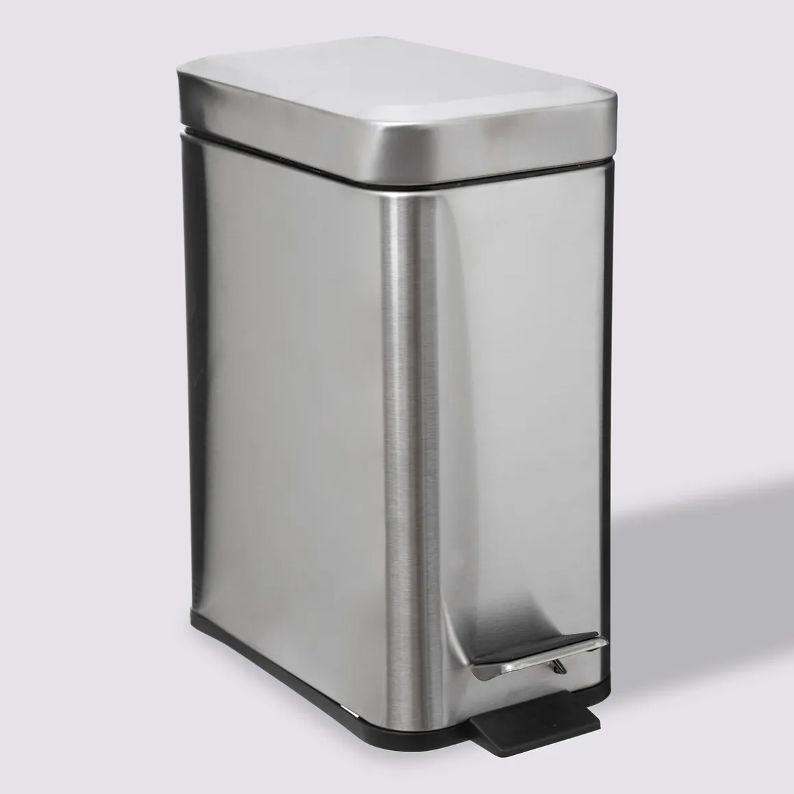 Poubelle rect soft close inox 5l