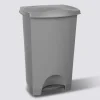 Poubelle rectangulaire à pédale plastique 42L, Gris
