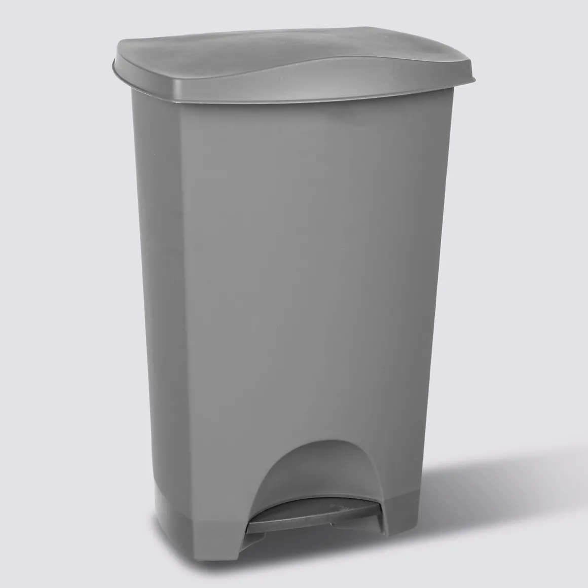 Poubelle rectangulaire à pédale plastique 42L, Gris