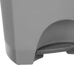 Poubelle rectangulaire à pédale plastique 42L, Gris