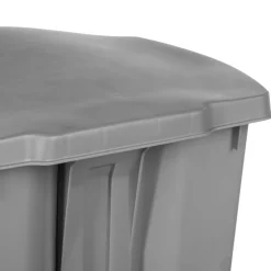 Poubelle rectangulaire à pédale plastique 42L, Gris