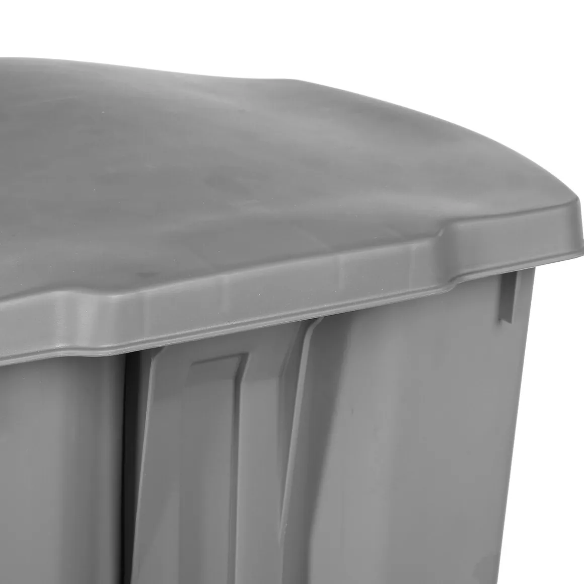 Poubelle rectangulaire à pédale plastique 42L, Gris