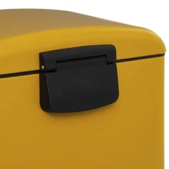 Poubelle rectangulaire à pédale métal 30L, Jaune