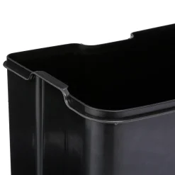 Poubelle rectangulaire à pédale métal 30L, Noir