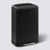 Poubelle rectangulaire à pédale métal 50L, Noir