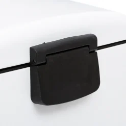 Poubelle rectangulaire à pédale métal 30L, Blanc