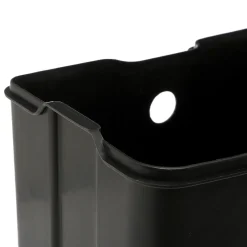 Poubelle rectangulaire à pédale métal 6L, Noir