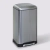 Poubelle rectangulaire à pédale métal 30L, Inox