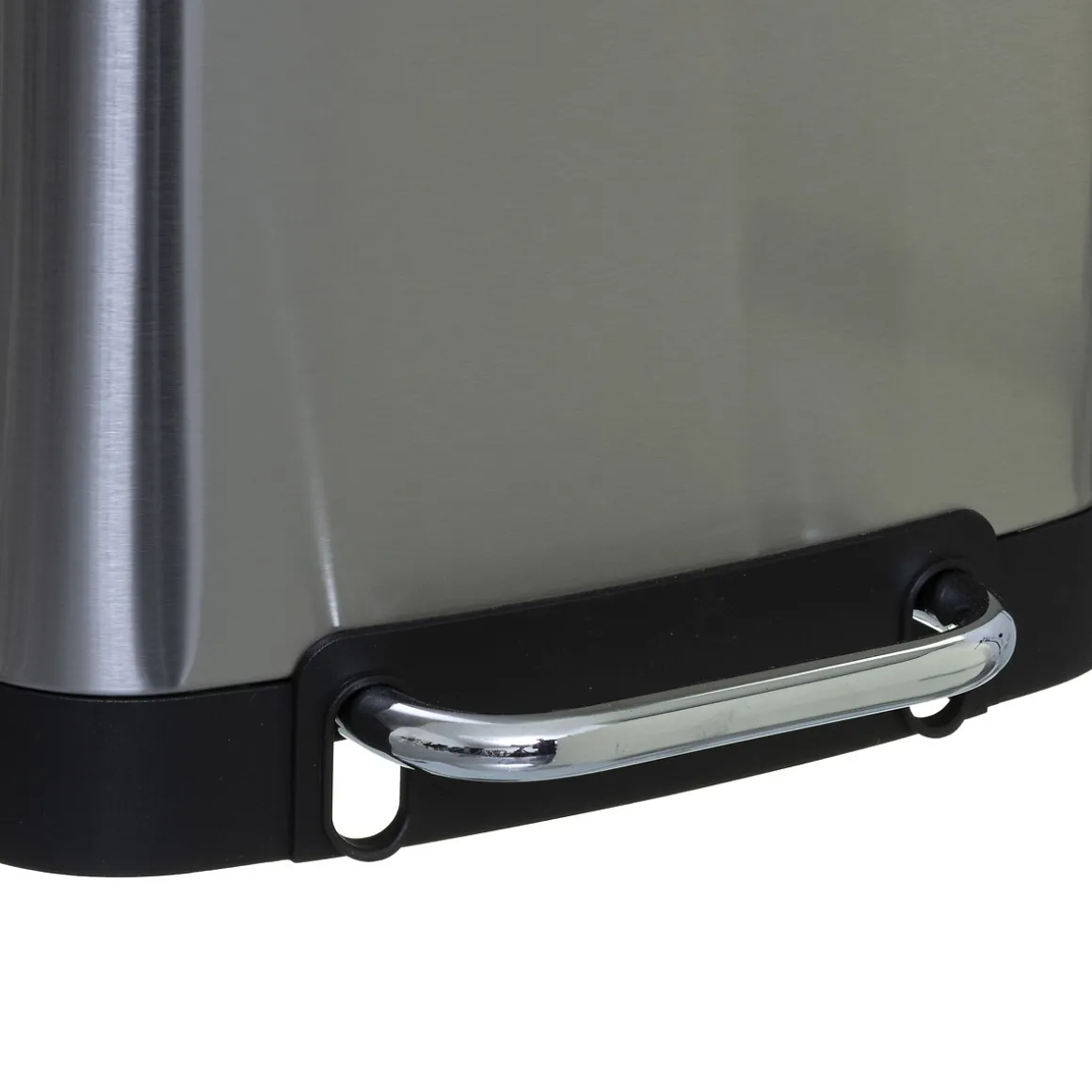Poubelle rectangulaire à pédale métal 30L, Inox