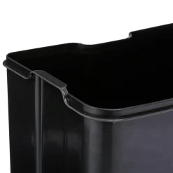 Poubelle rectangulaire à pédale métal 30L, Gris