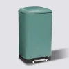 Poubelle rectangulaire à pédale métal 30L, Vert