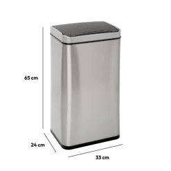 Poubelle rectangulaire automatique 40L, Inox