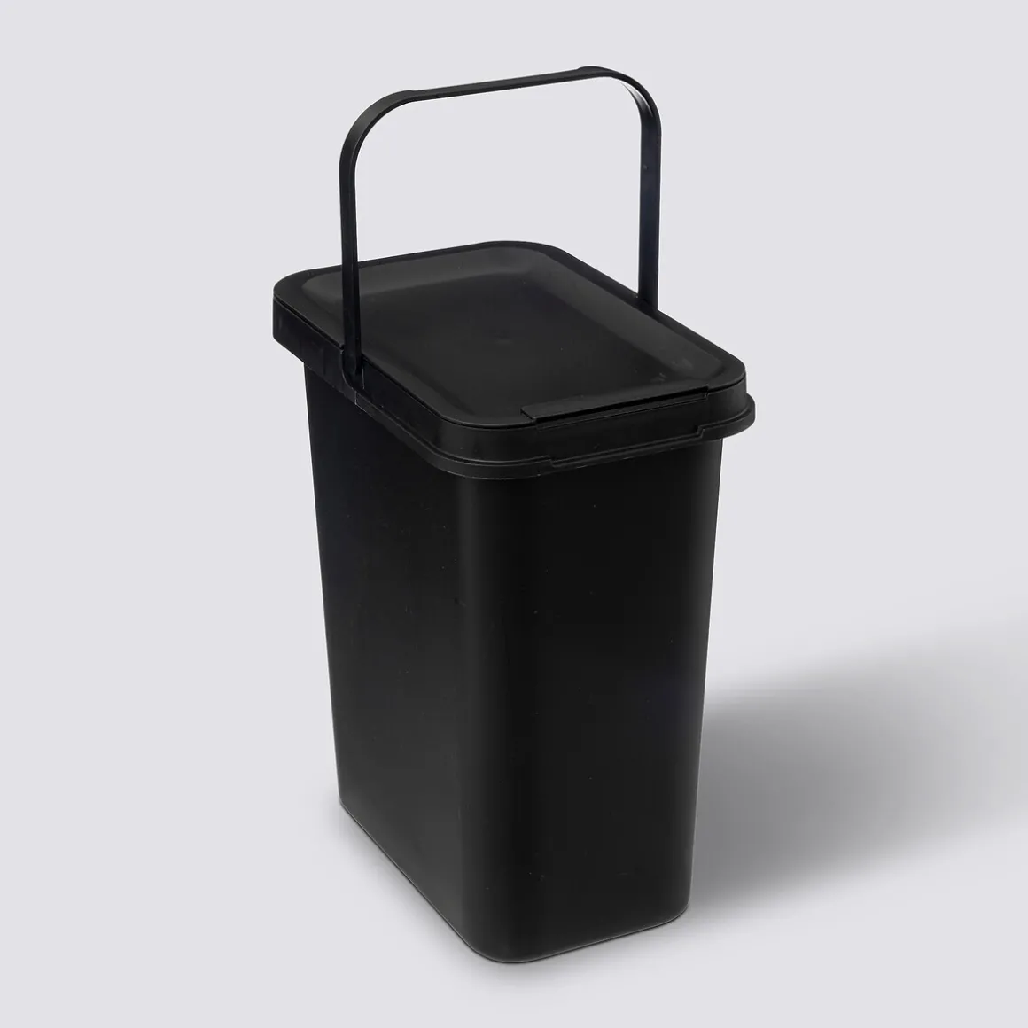 Poubelle rectangulaire en plastique 12L, Noir