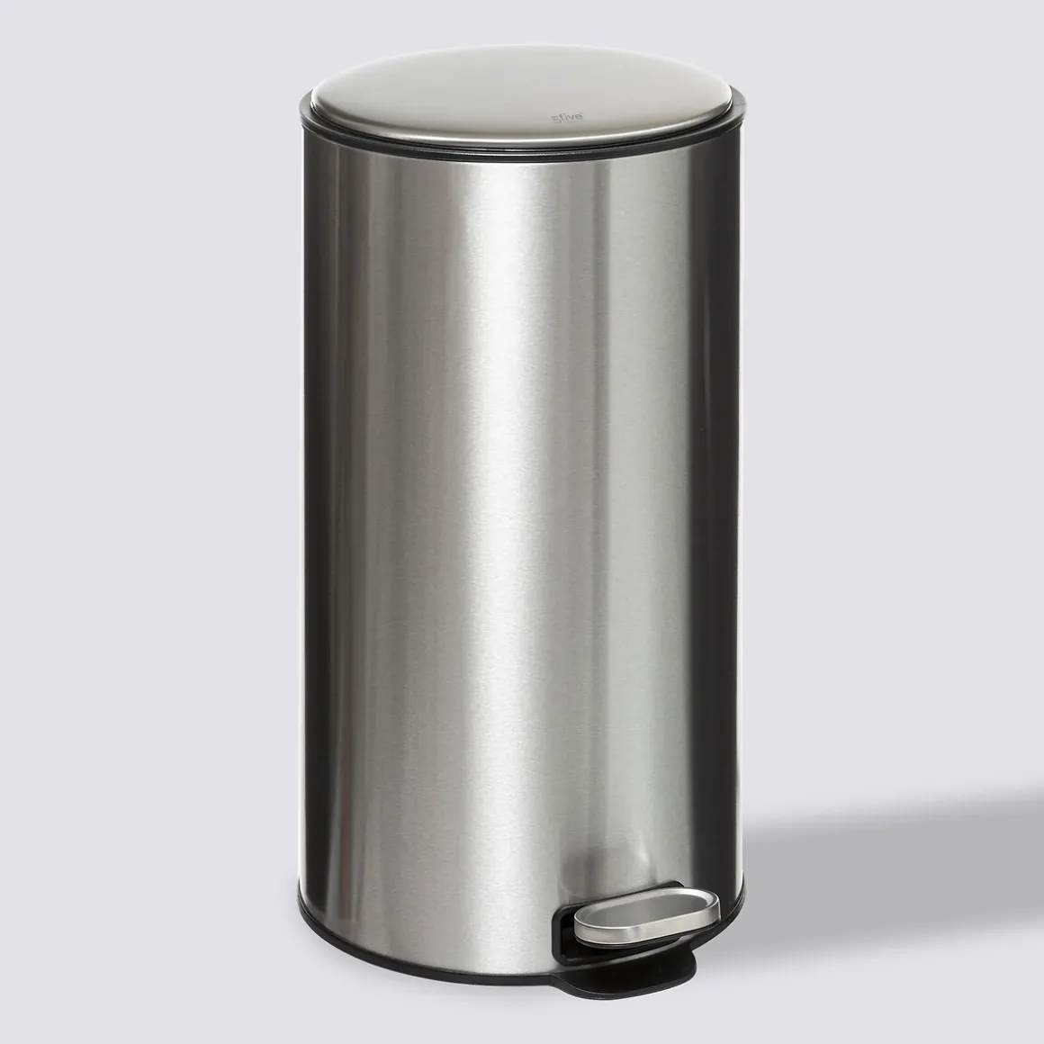 Poubelle ronde à pédale métal 30L, Inox