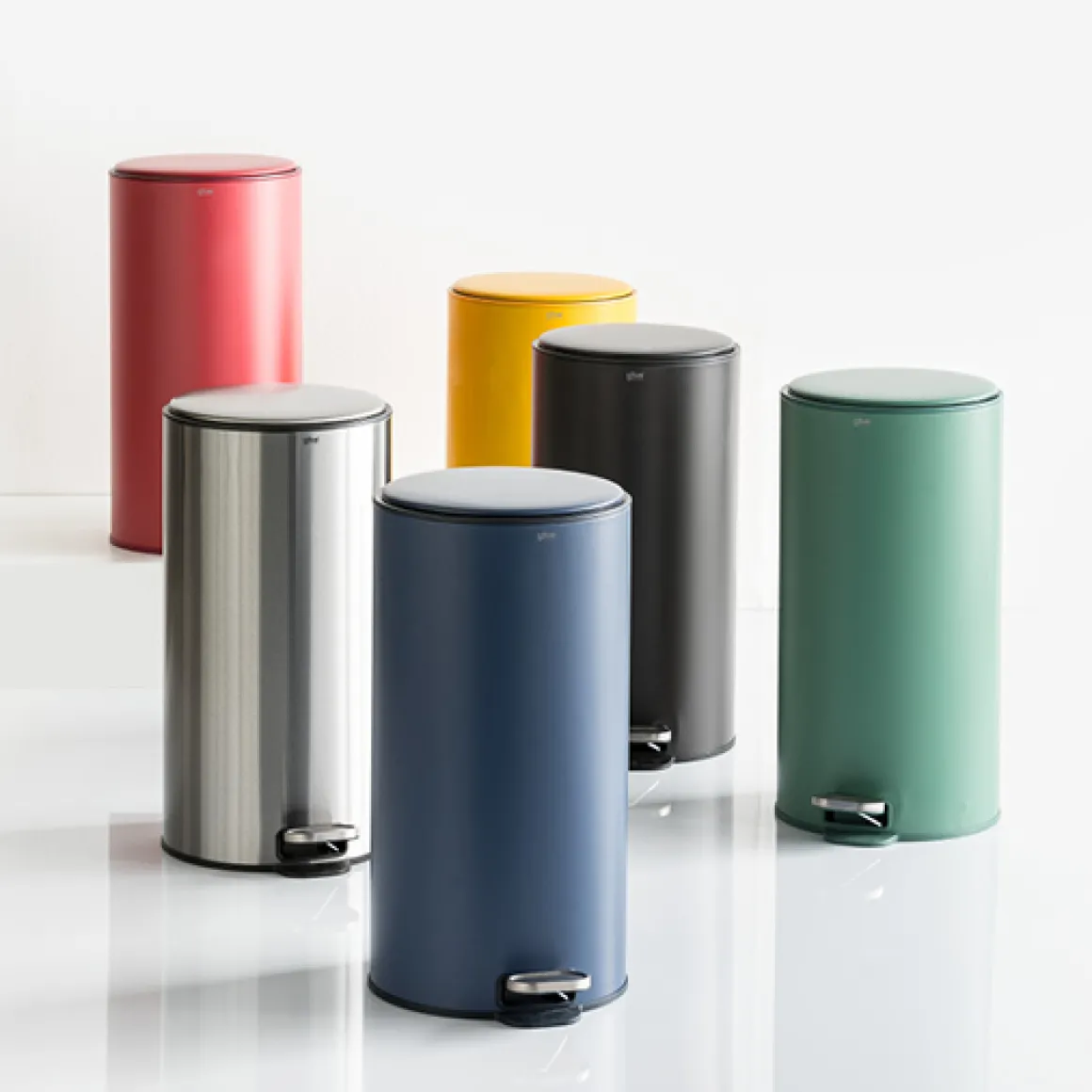 Poubelle ronde à pédale métal 30L, Inox