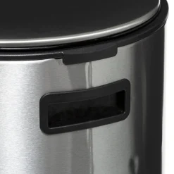 Poubelle ronde à pédale métal 30L, Inox