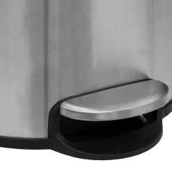 Poubelle ronde avec couvercle bambou 30L, Inox