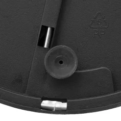 Poubelle ronde avec couvercle bambou 30L, Noir