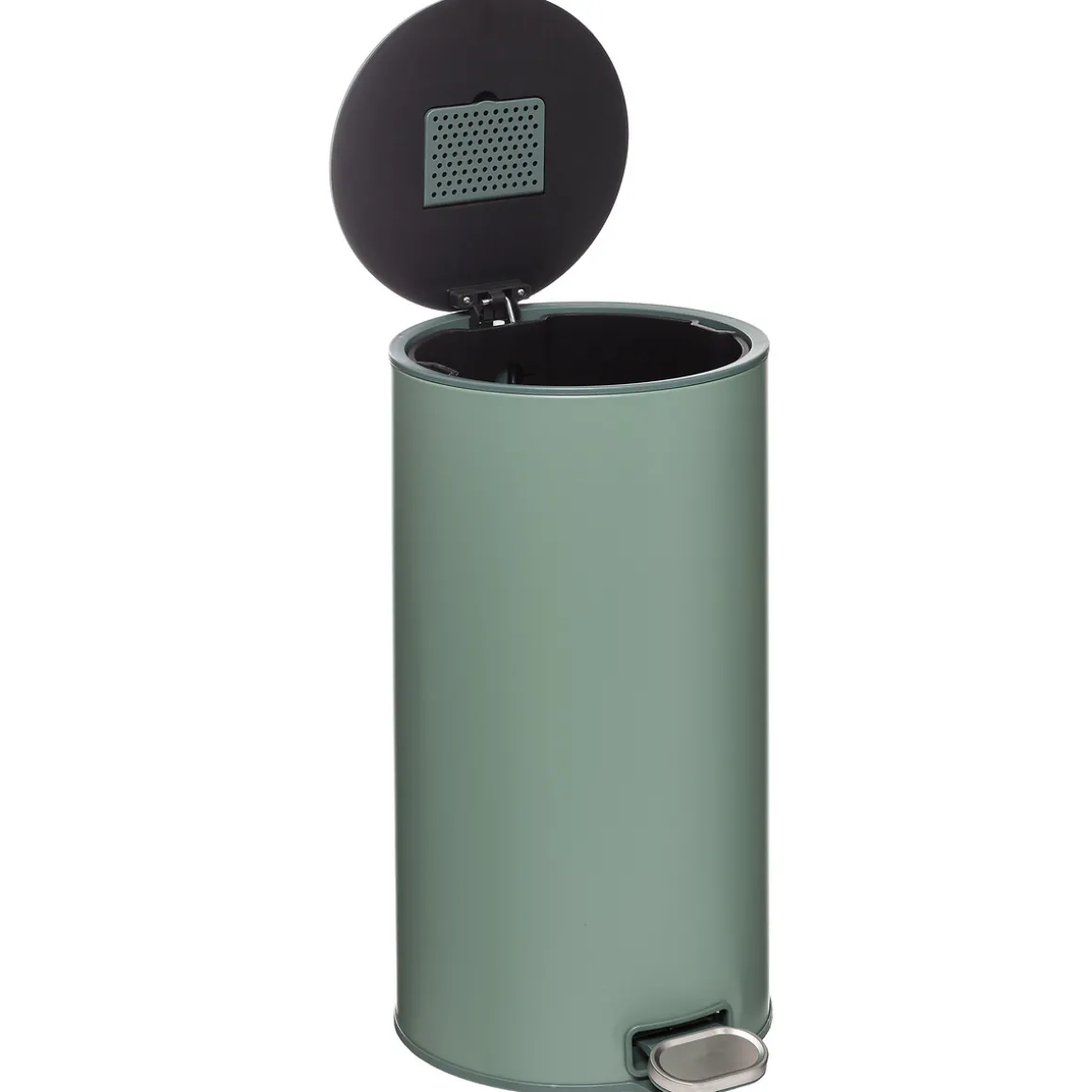 Poubelle ronde en métal 30L, Vert