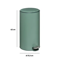 Poubelle ronde en métal 30L, Vert