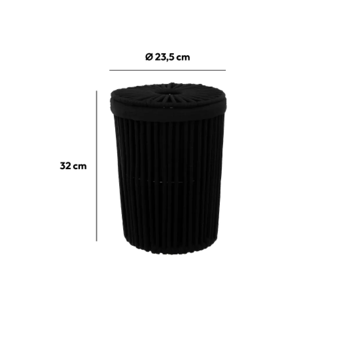 Poubelle ronde 7L, Noir