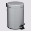 Poubelle ronde métal  3L, Gris