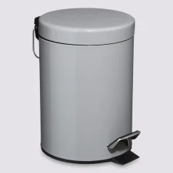 Poubelle ronde métal 3L, Gris