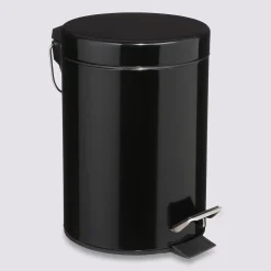 Poubelle ronde métal 3L, Noir