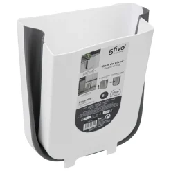 Poubelle rétractable de porte 8L, Noir & Blanc