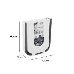 Poubelle rétractable de porte 8L, Noir & Blanc