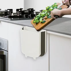 Poubelle rétractable de porte 8L, Noir & Blanc