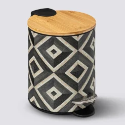 Poubelle soft close 3L, Noir et beige