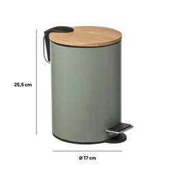 Poubelle Soft close 3L, Vert Kaki