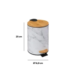 Poubelle Soft close métal 3L, Blanc