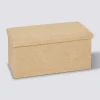 Pouf de rangement 2 places 76x38 cm, Toile de jute