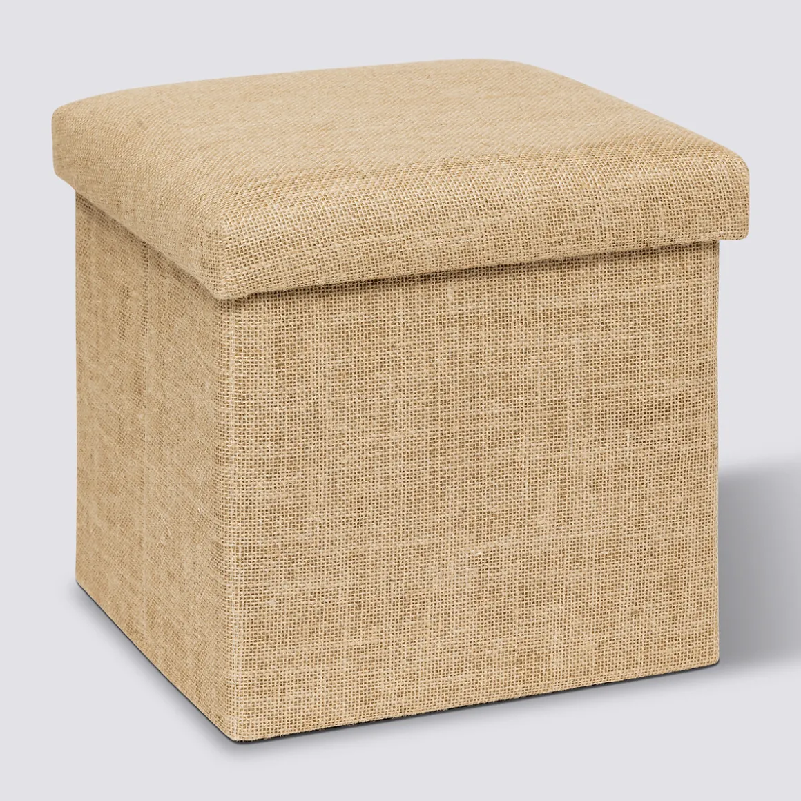 Pouf de rangement 31x31 cm, Toile de jute