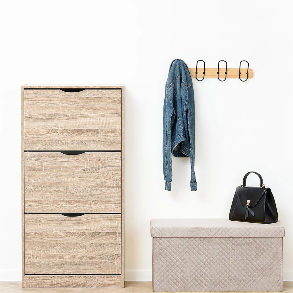 Pouf double pliant, Velour lin