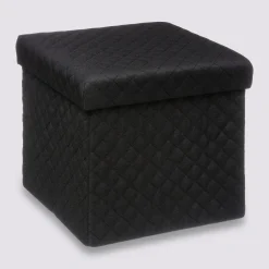 Pouf pliable 31x31 cm, Noir