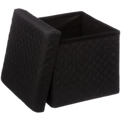 Pouf pliable 31x31 cm, Noir