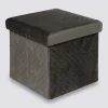 Pouf pliable 31x31 cm, Velours Gris