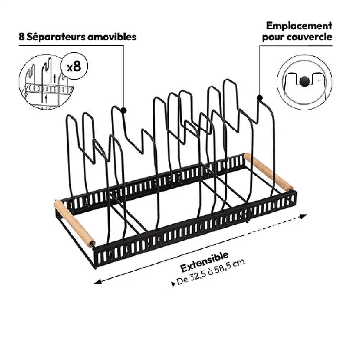 Rack extensible poêles/casseroles