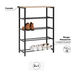 Range-chaussures console, Effet chêne naturel