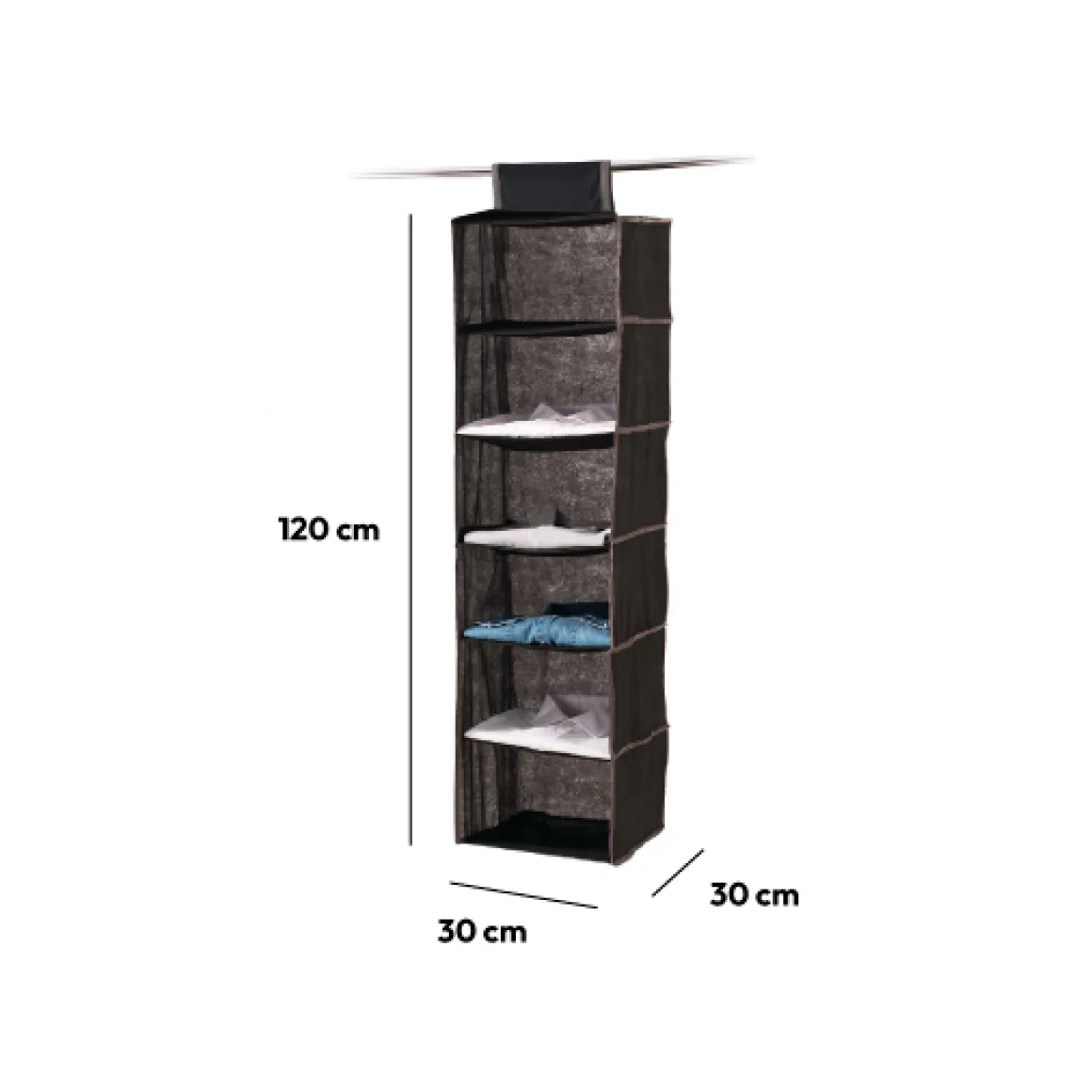 Range-chemises 6 cases, Gris