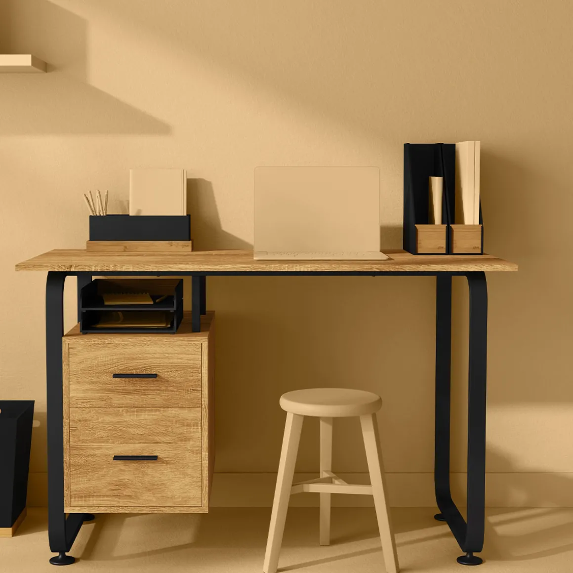 Range-documents bambou, Noir