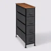 Rangement 4 tiroirs tissu, Gris anthracite