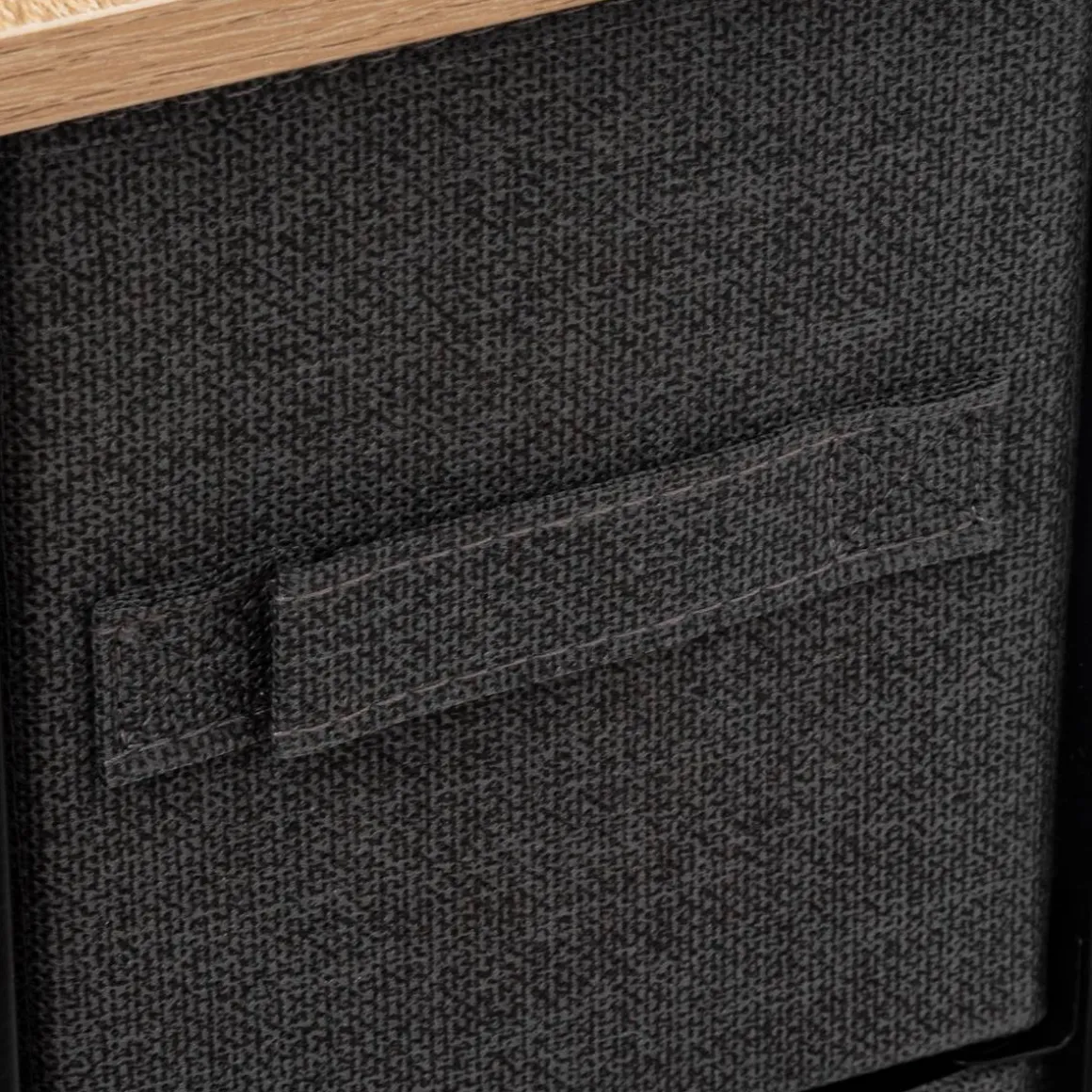 Rangement 4 tiroirs tissu, Gris anthracite
