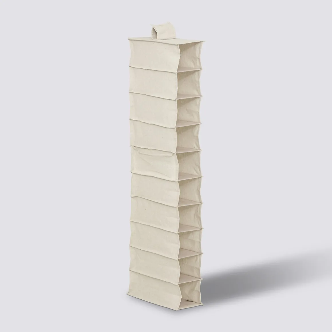 Rangement chaussures 10 cases avec panier, Beige