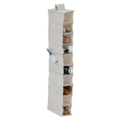 Rangement chaussures 10 cases avec panier, Beige