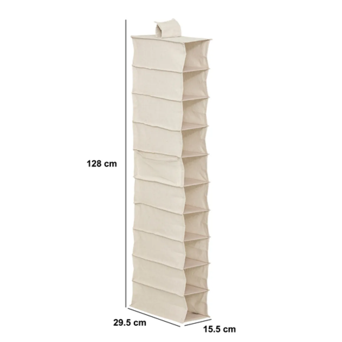 Rangement chaussures 10 cases avec panier, Beige