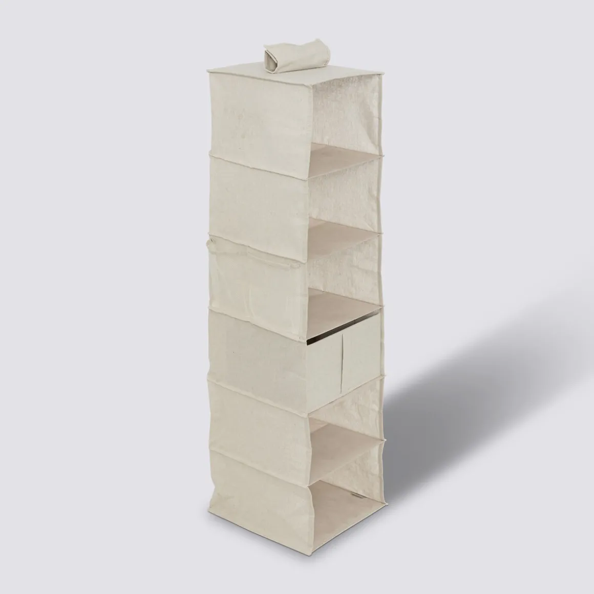 Rangement chaussures 6 cases avec panier, Beige